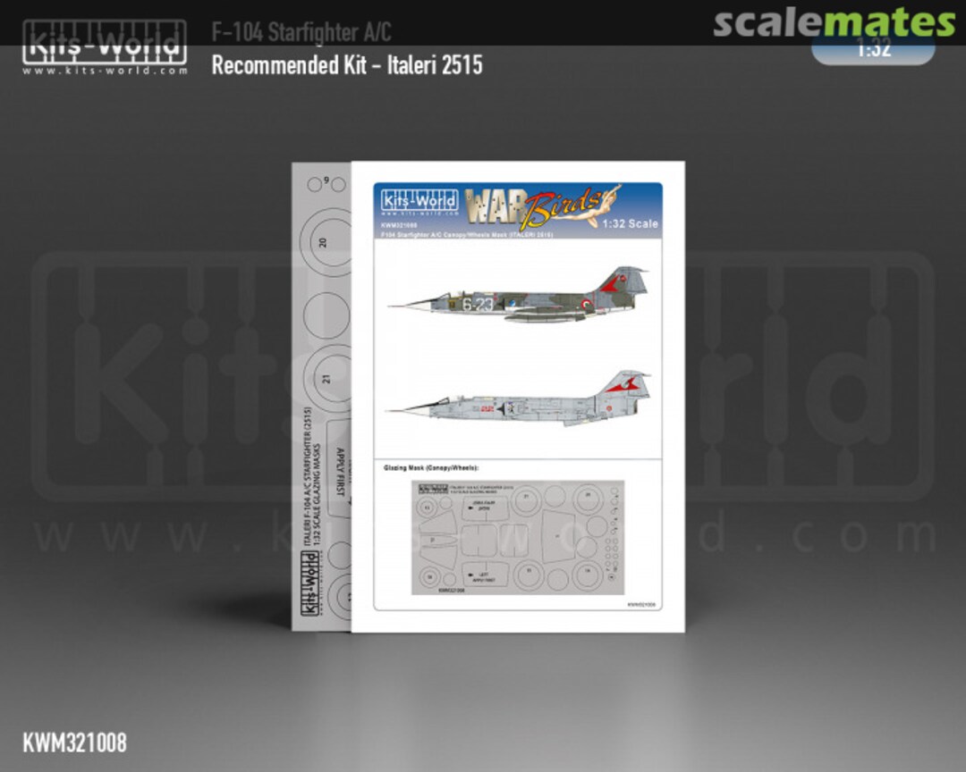 Boxart F-104 Starfighter A/C canopy/wheels masks KWM321008 Kits-World