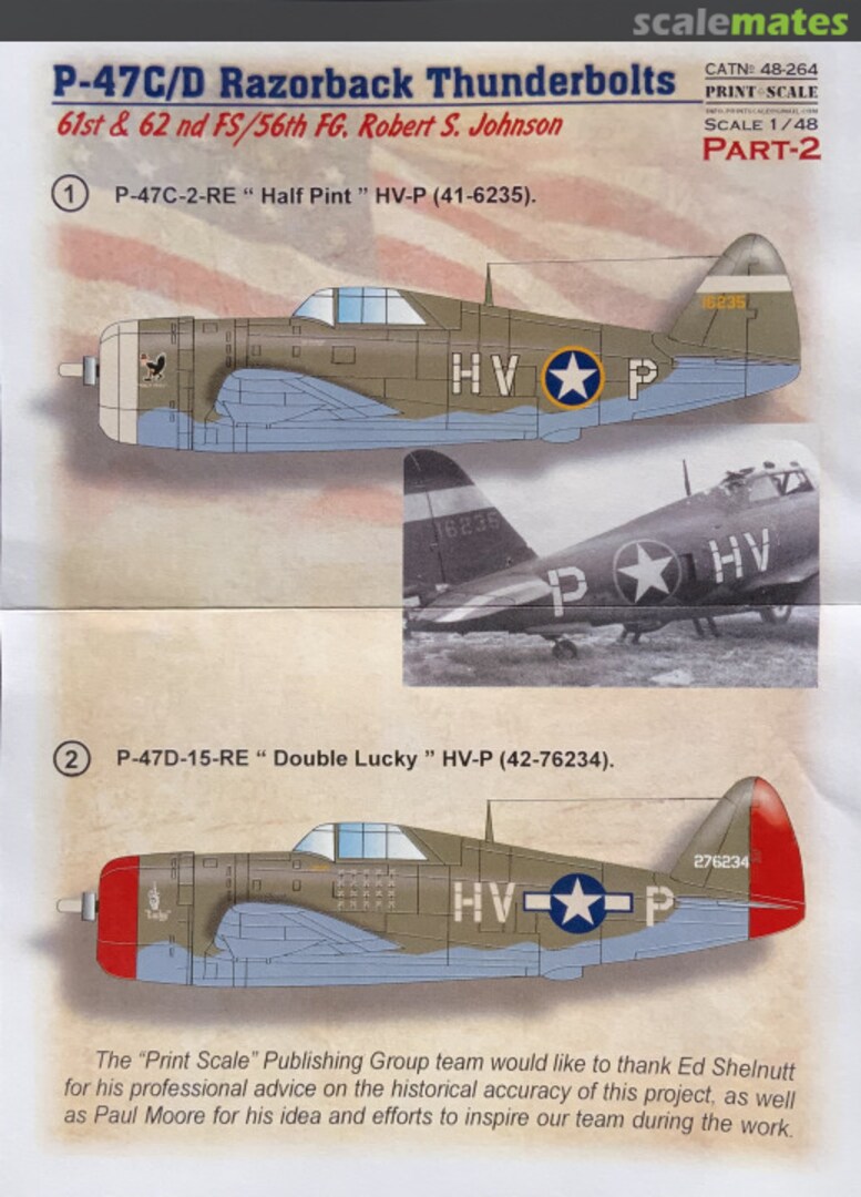 Boxart P47C/D Razorback Thunderbolts - Part-2 48-264 Print Scale