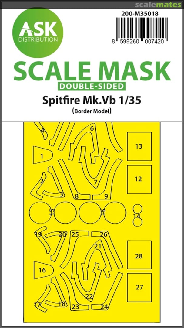 Boxart Spitfire Mk.Vb double-sided express fit painting mask 200-M35018 ASK