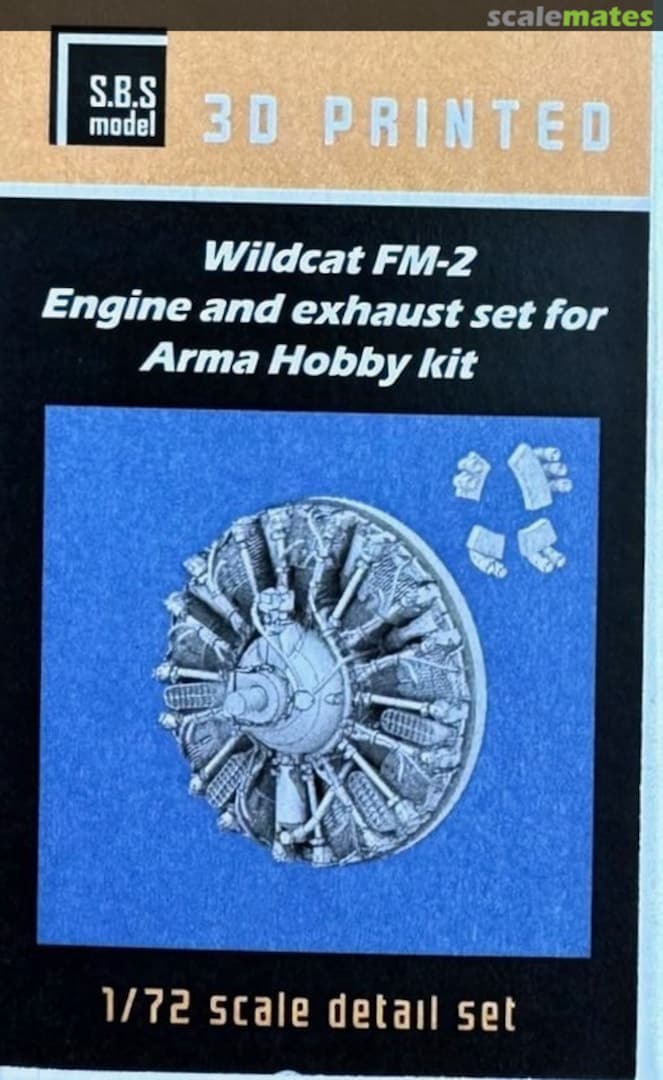 Boxart Wildcat FM-2 Engine and exhaust set for Arma Hobby kit 72082 SBS Model