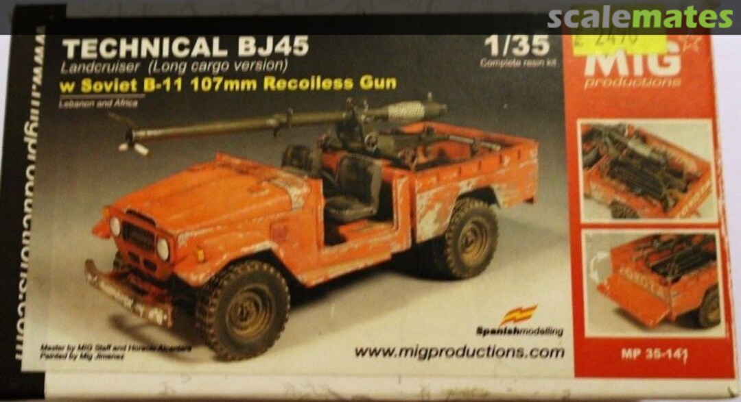 Boxart Technical BJ45 Land Cruiser W/ Soviet B-11 107mm Recoiless Gun MP 35-141 MIG Productions