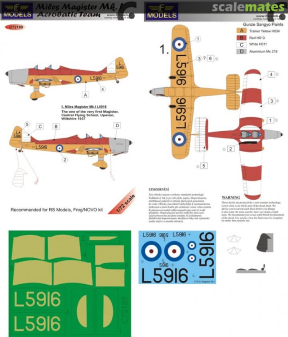 Boxart Miles Magister Mk.I Acrobatic Team C72189 LF Models