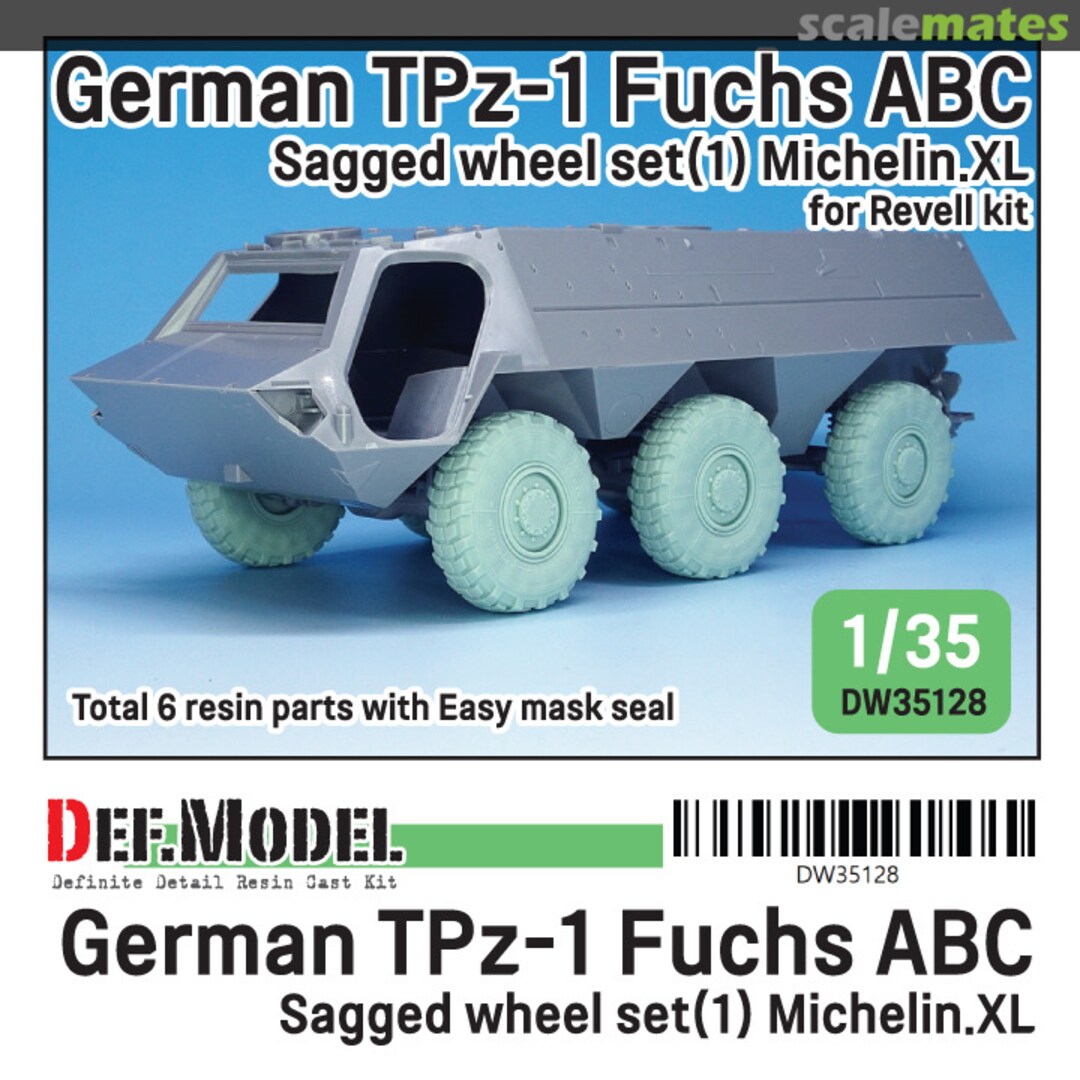 Boxart German TPz-1 Fuchs ABC Sagged Wheels (1) Michelin XL DW35128 Def.Model