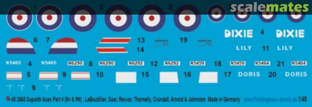 Boxart Sopwith Triplane Aces 48 3865 Peddinghaus-Decals