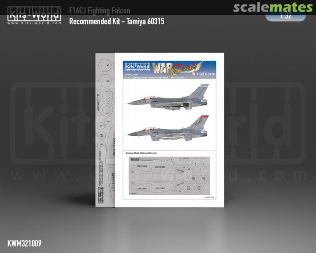 Boxart F-16CJ Fighting Falcon canopy/wheels masks KWM321009 Kits-World