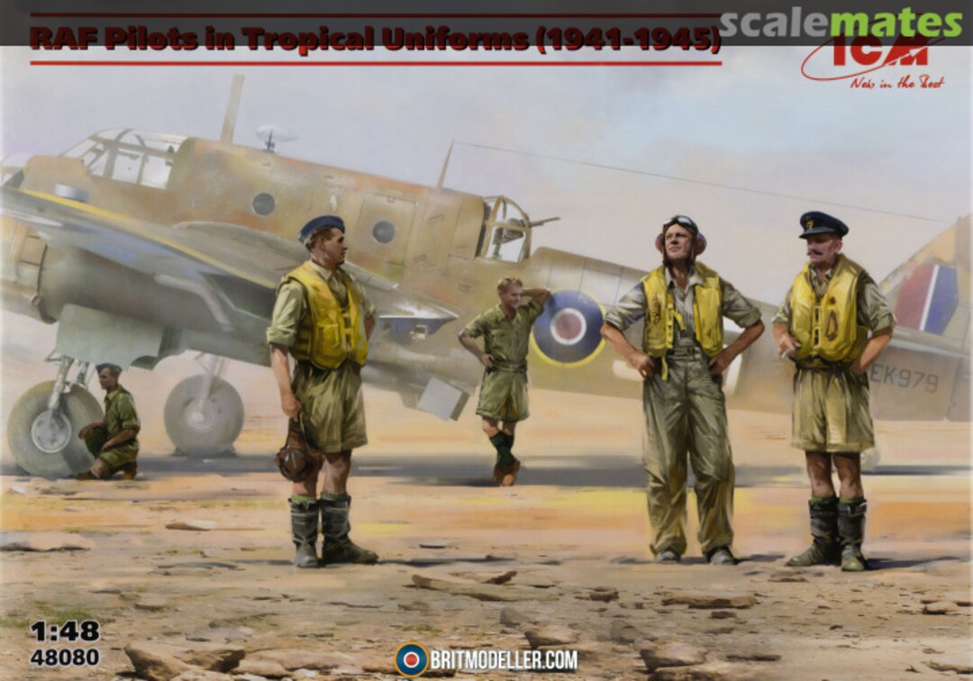 Boxart RAF Pilots in Tropical Uniforms (1941-1945) 48080 ICM