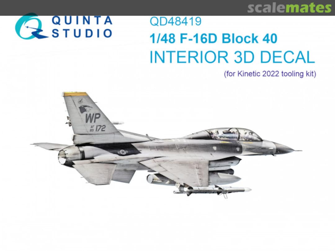 Boxart F-16D block 40 interior 3D decals QD48419 Quinta Studio