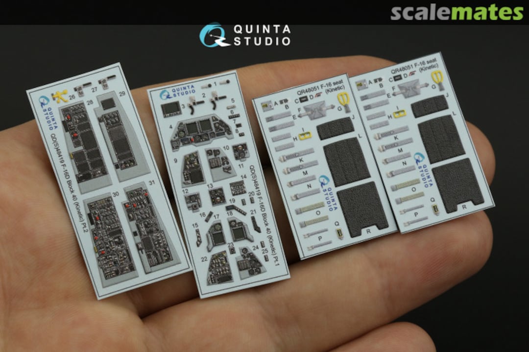 Contents F-16D block 40 interior 3D decals QD48419 Quinta Studio