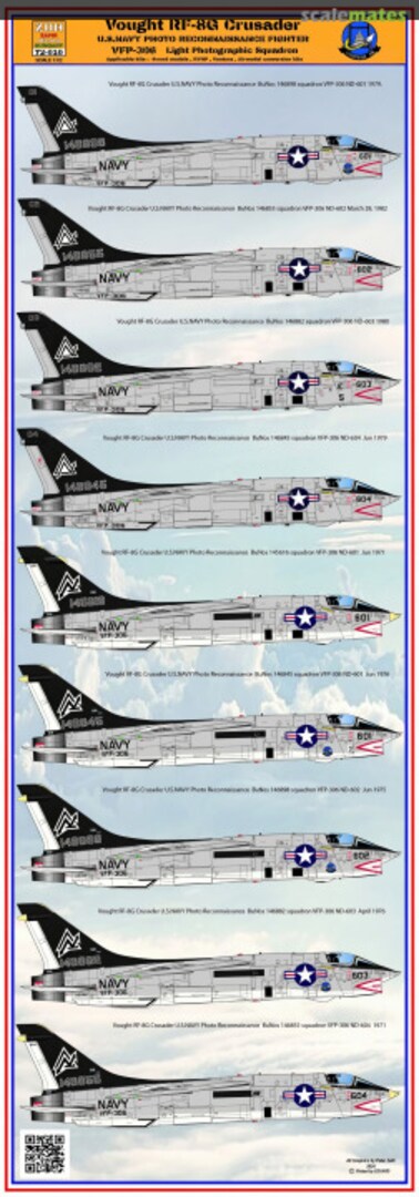 Boxart Vought RF-8G Crusader  72010 ZDH Decals