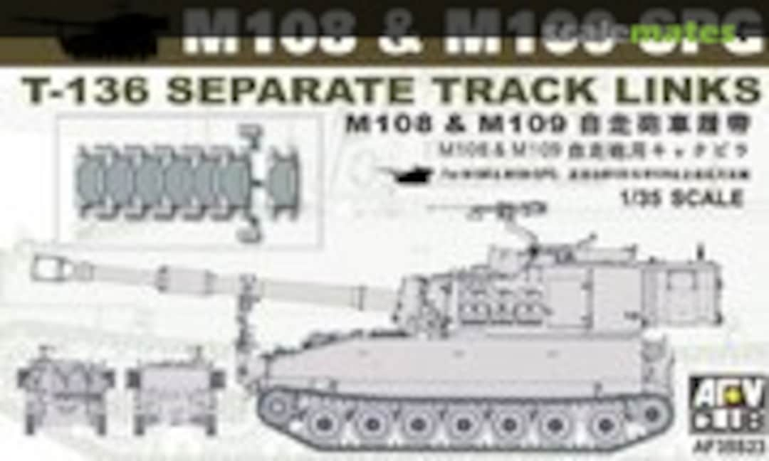 1:35 T-136 Separate track link for M108 &amp; M109 (AFV Club AF35S23)