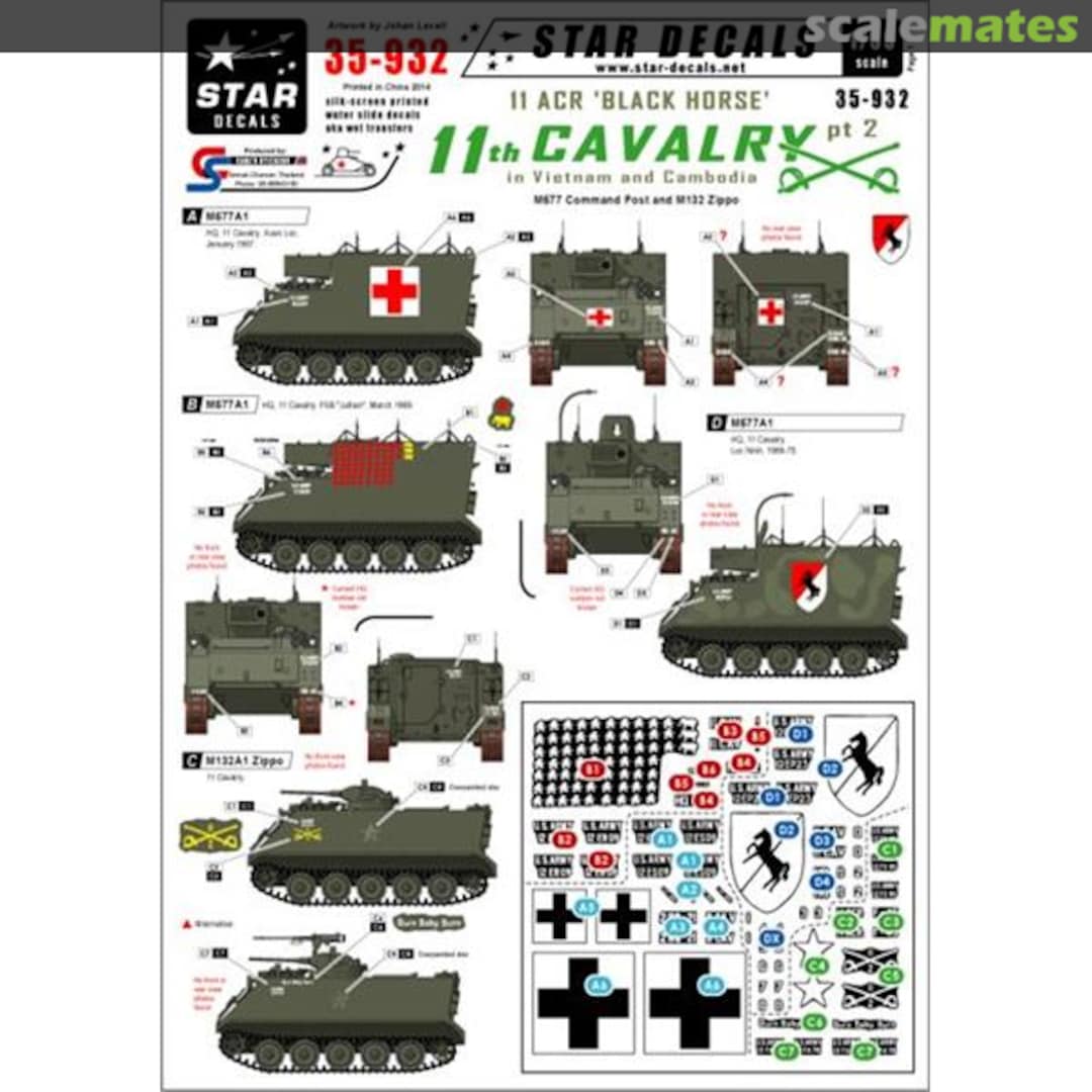 Boxart 11th Cavalry 35-932 Star Decals