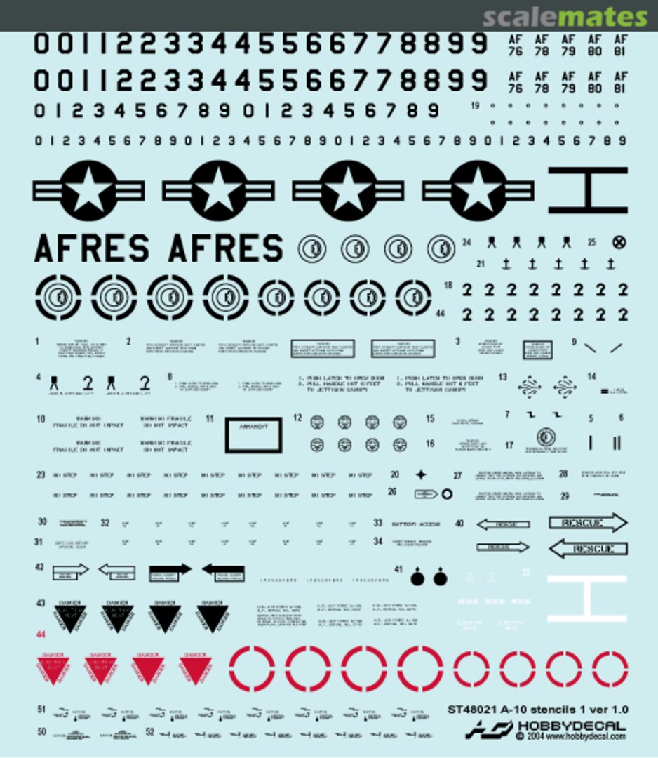 Boxart A-10 Thunderbolt II / Warthog ST48021V1 HobbyDecal