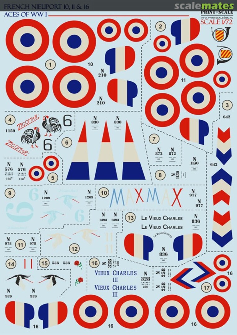 Boxart French Nieuport 10, 11, 16 72-257 Print Scale