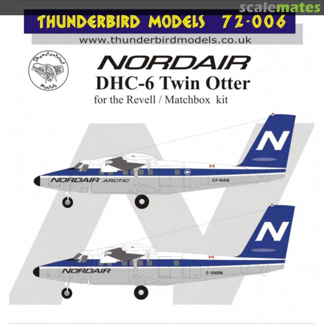 Boxart Nordair de-Havilland-Canada DHC-6 Twin Otter 72-006 Thunderbird Models