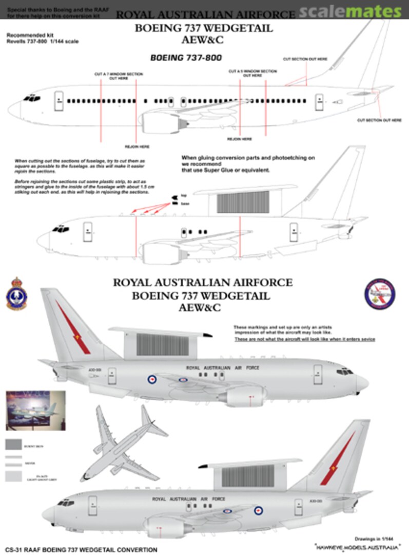 Boxart RAAF, Boeing E-7A Wedgetail AEW&C AAF-083 Hawkeye Models