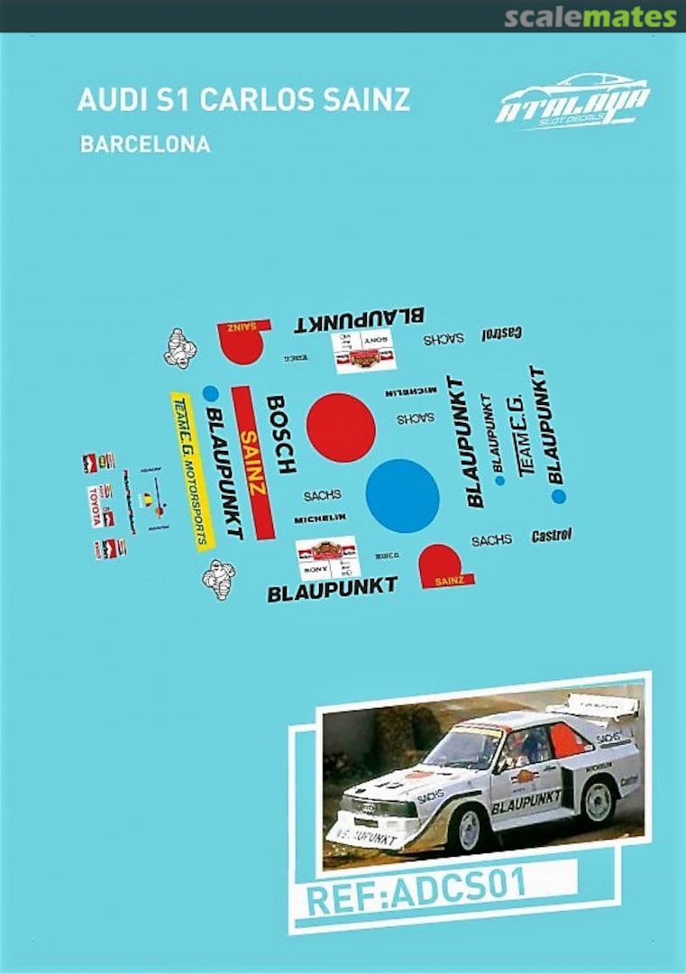 Boxart Audi Sport quattro S1 "BLAUPUNKT" ADCS01 Atalaya Slot Decals