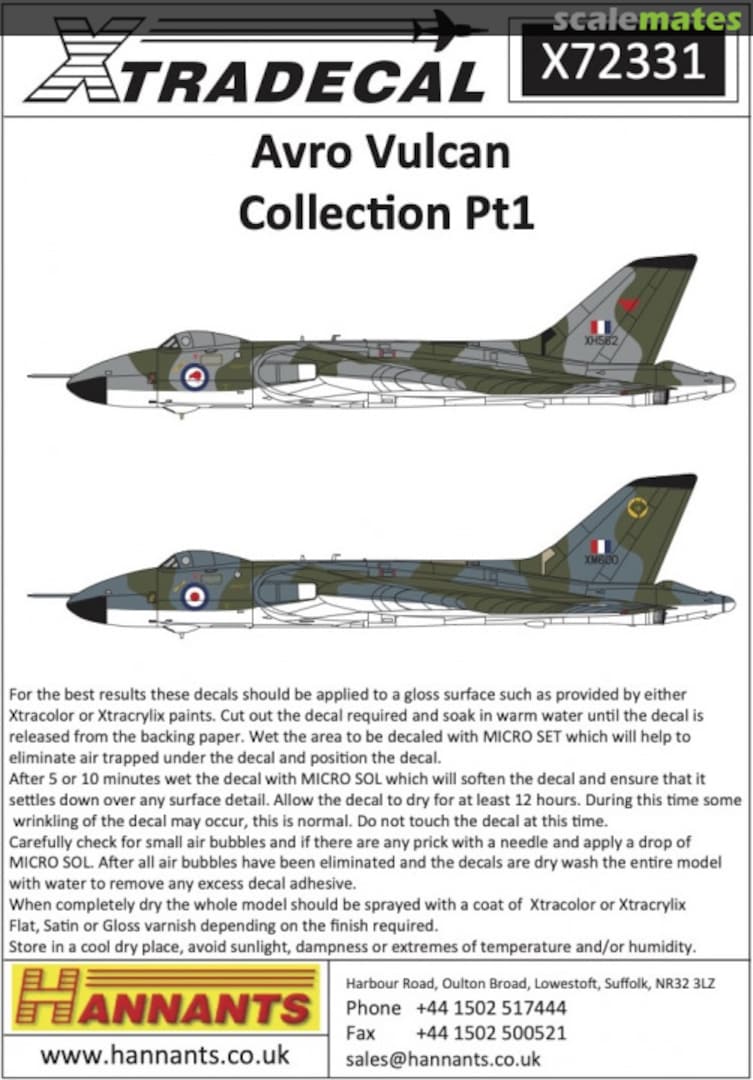 Boxart Avro Vulcan Collection Pt.1 X72331 Xtradecal