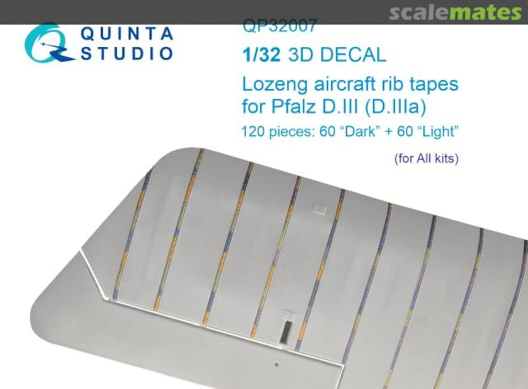 Boxart Lozenge Aircraft Rib Tapes - Pfalz D.III (D.IIIa) 3D decals QP32007 Quinta Studio