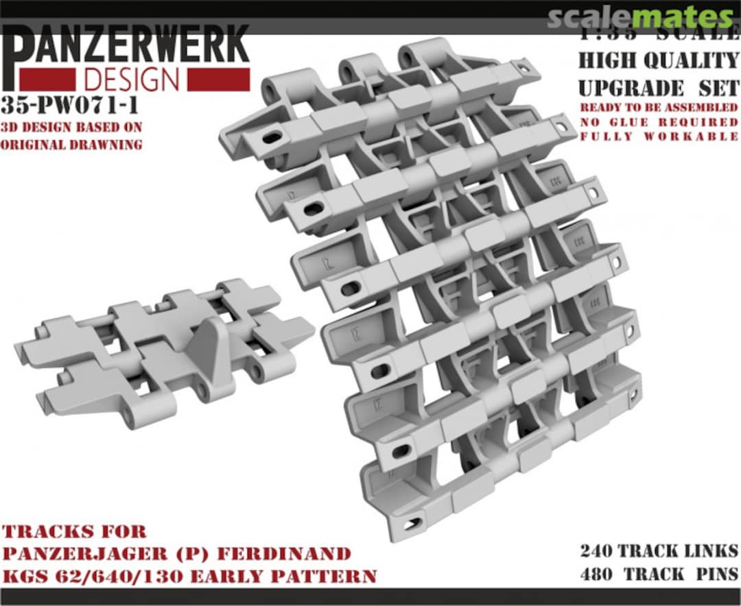 Boxart Ferdinand Early Pattern Tracks 35PW-071-1 Panzerwerk design