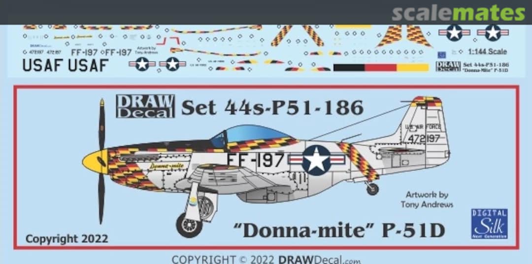 Boxart “Donna-mite” P-51D 44-P51-186 Draw Decal