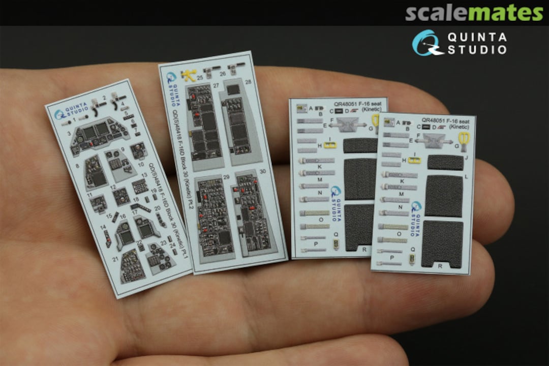 Contents F-16D block 30 interior 3D decals QD48418 Quinta Studio