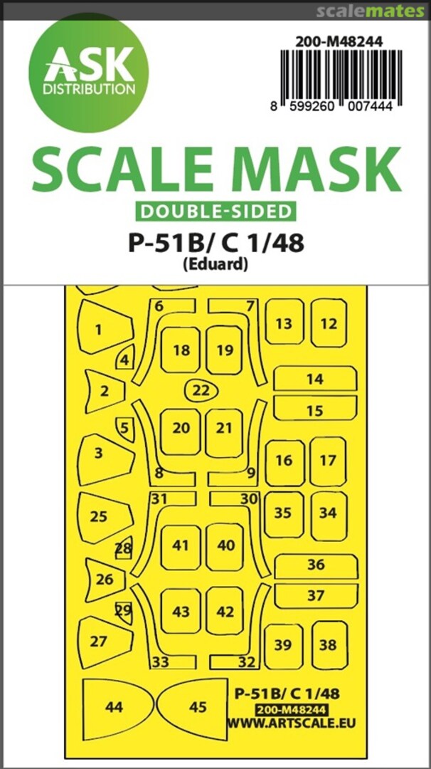 Boxart P-51B/C Mustang double-sided express fit mask 200-M48244 ASK