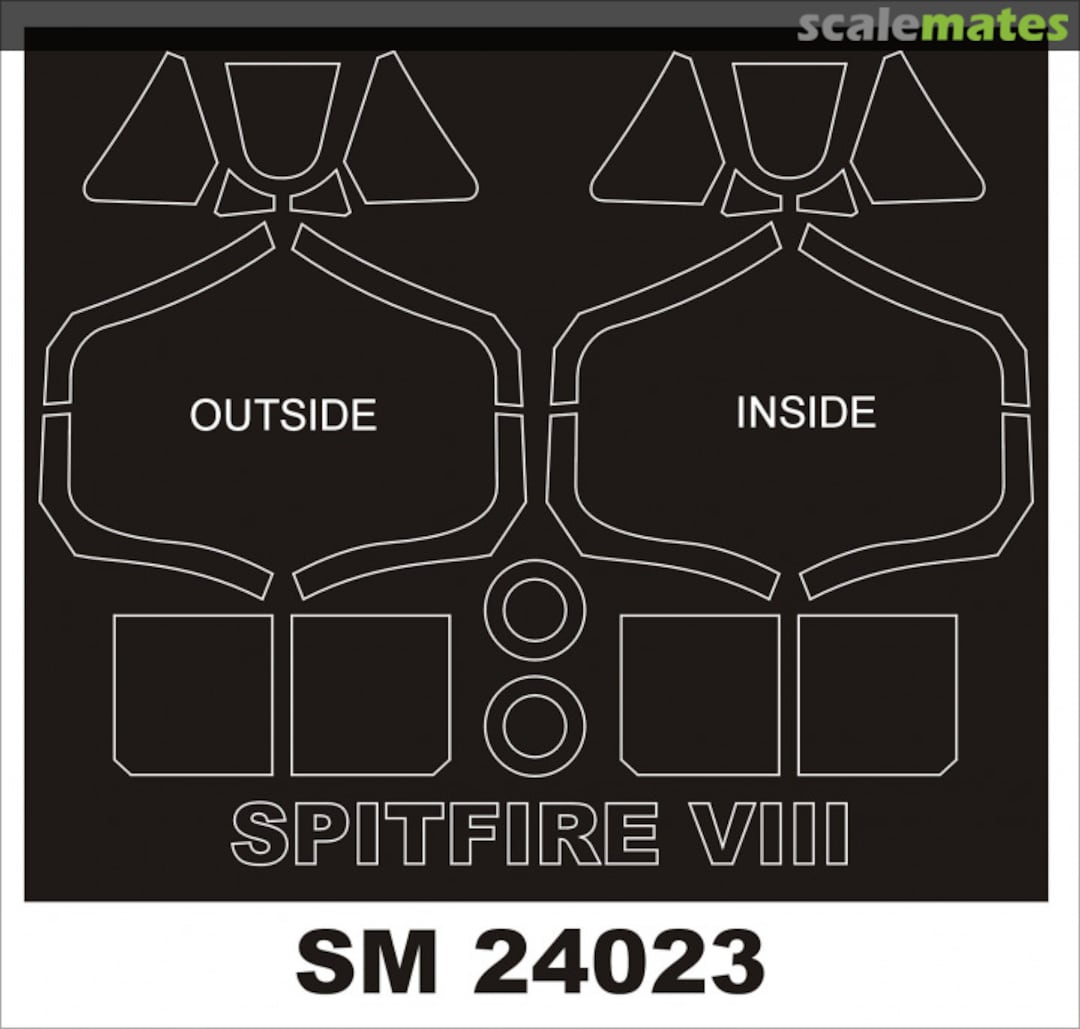 Boxart Supermarine Spitfire Mk.VIII - mini paint mask set SM24023 Montex