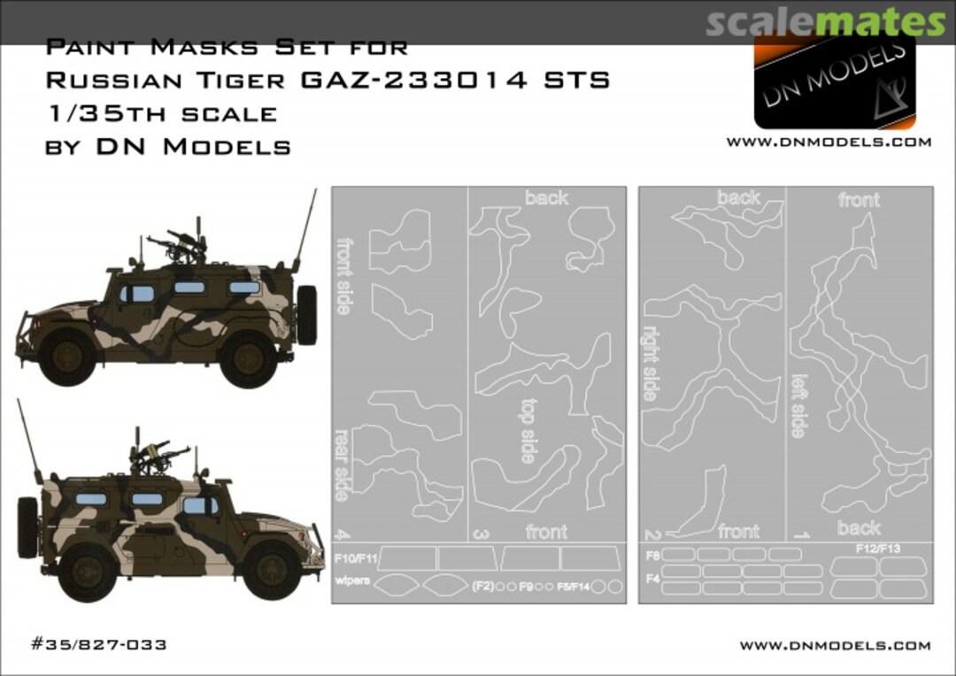 Boxart Paint Masks for Russian Tiger GAZ-2330 35/827-033 DN Models