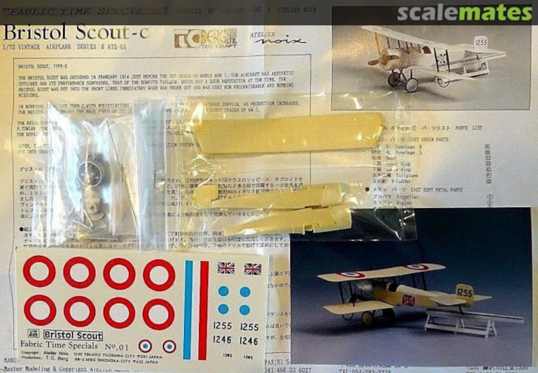 Contents Bristol Scout C A72-01 TC Toy Craft Berg