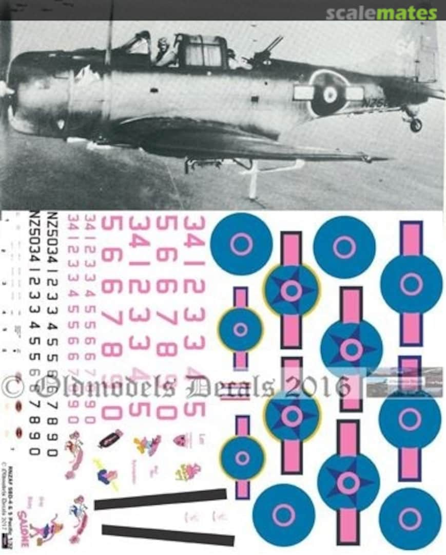 Boxart RNZAF Dauntless SBD-4 -5 Pacific theatre 1943-44 OMD1155 Oldmodels Decals