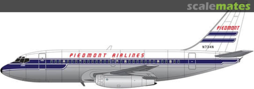 Boxart Piedmont Airlines 737-201 VFD200-249 Vintage Flyer Decals