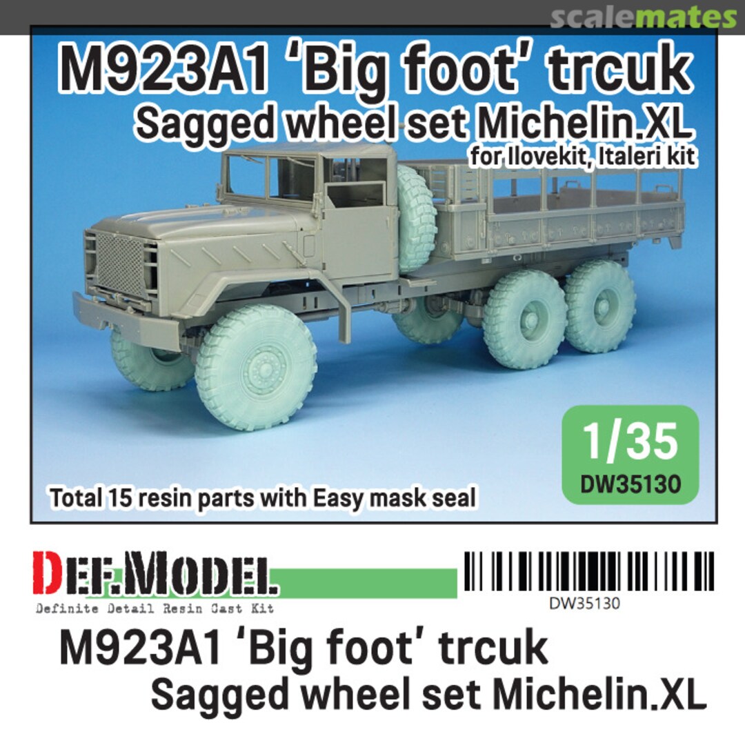 Boxart M923A1 BIG FOOT Truck Michelin XL Sagged Wheel Set DW35130 Def.Model