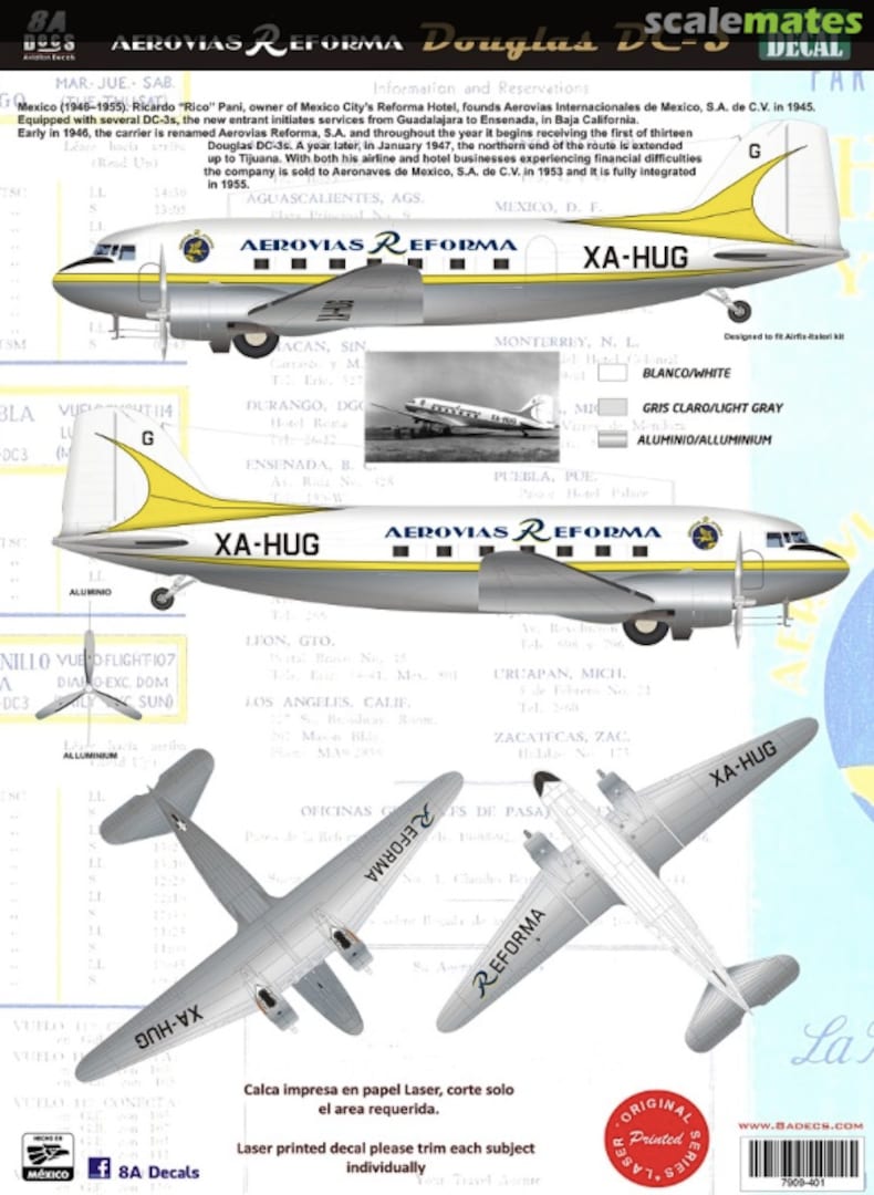 Boxart AEROVIAS REFORMA DC-3 7909-401-48 8aDecs