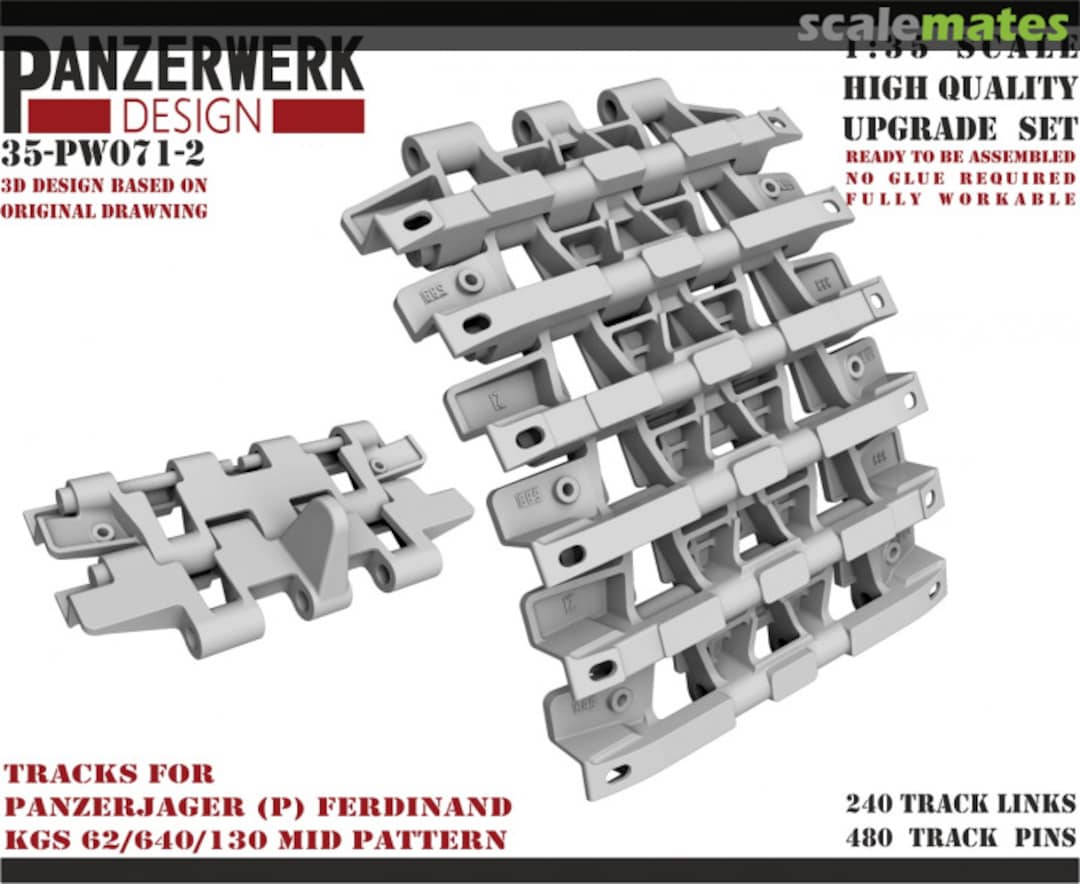 Boxart Ferdinand Mid Pattern Tracks 35PW-071-2 Panzerwerk design