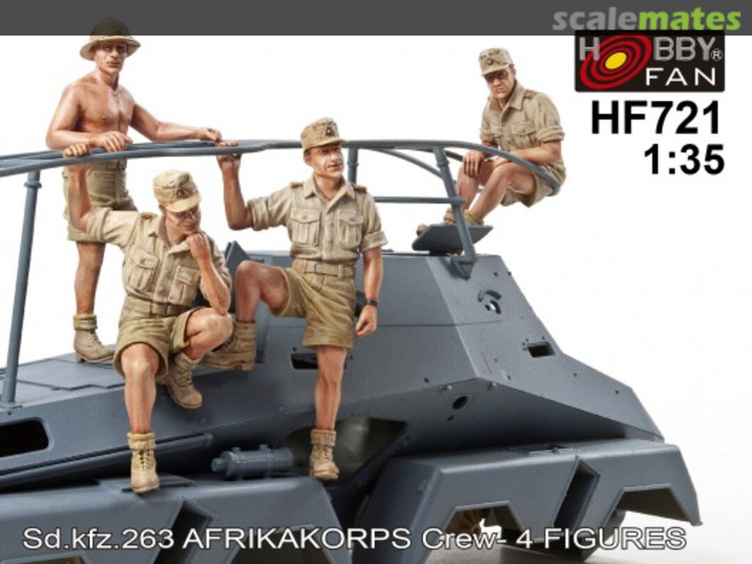 Boxart Sd. kfz 263 Afrikakorps Crew - 4 Figures HF721 Hobby Fan