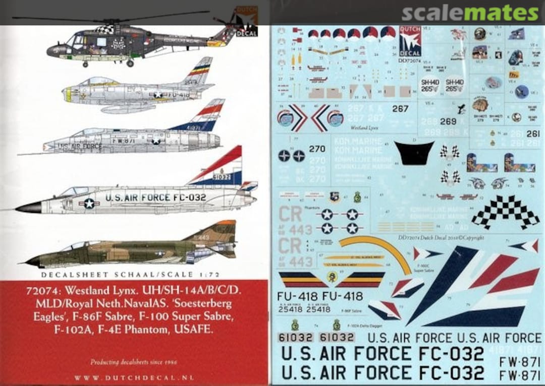 Boxart Westland Lynx. UH/SH-14A/B/C/D. DD72074 Dutch Decal