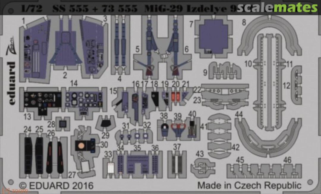 Boxart MiG-29 Izdelye 9-13 interior SS555 Eduard