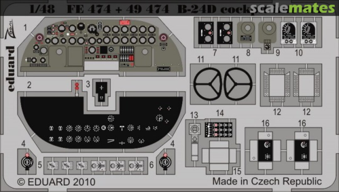 Boxart B-24D cockpit interior FE474 Eduard