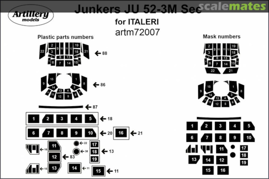 Boxart Junkers Ju 52-3M See masks artm72007 Artillery models
