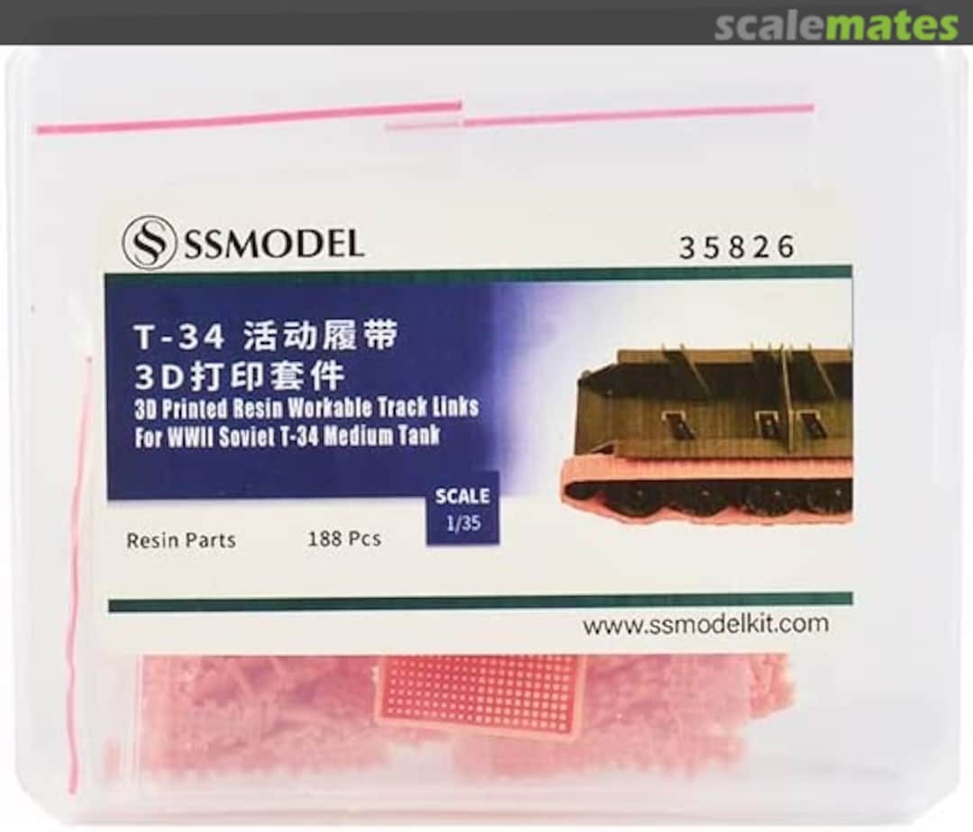 Boxart T-34 3D Printed Resin Workable Track Links 35826 SSMODEL