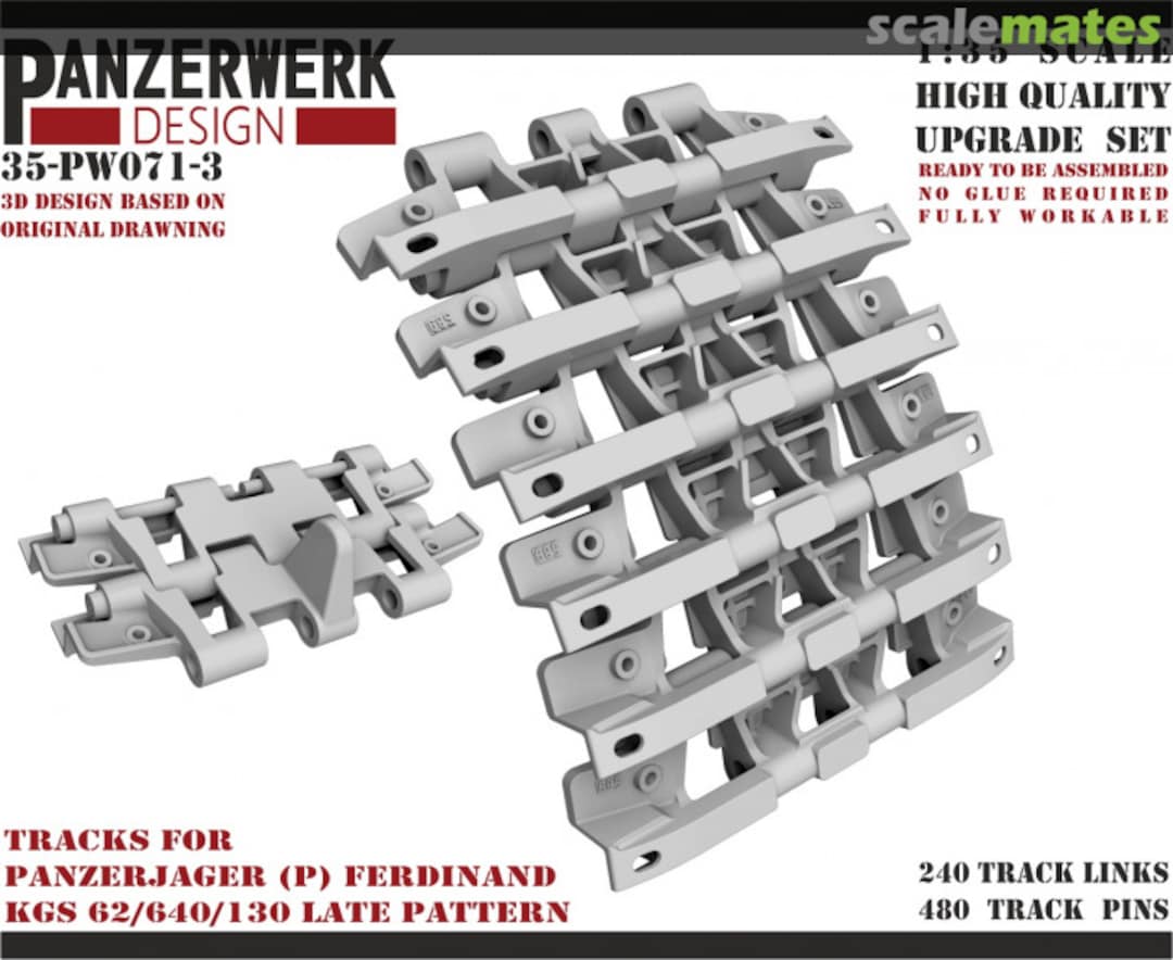 Boxart Ferdinand Late Pattern Tracks 35PW-071-3 Panzerwerk design