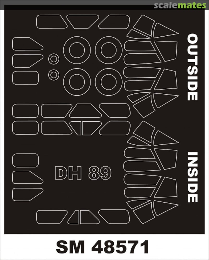 Boxart de Havilland DH-89 Dragon Rapide - mini paint mask set SM48571 Montex