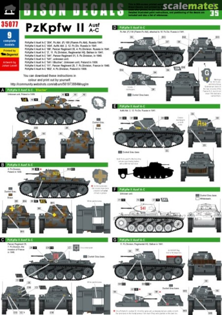 Boxart PzKpfw II 35077 Bison Decals