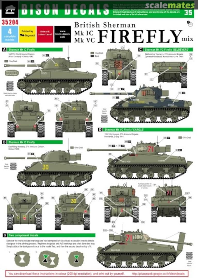 Boxart British Sherman Firefly 35204 Bison Decals