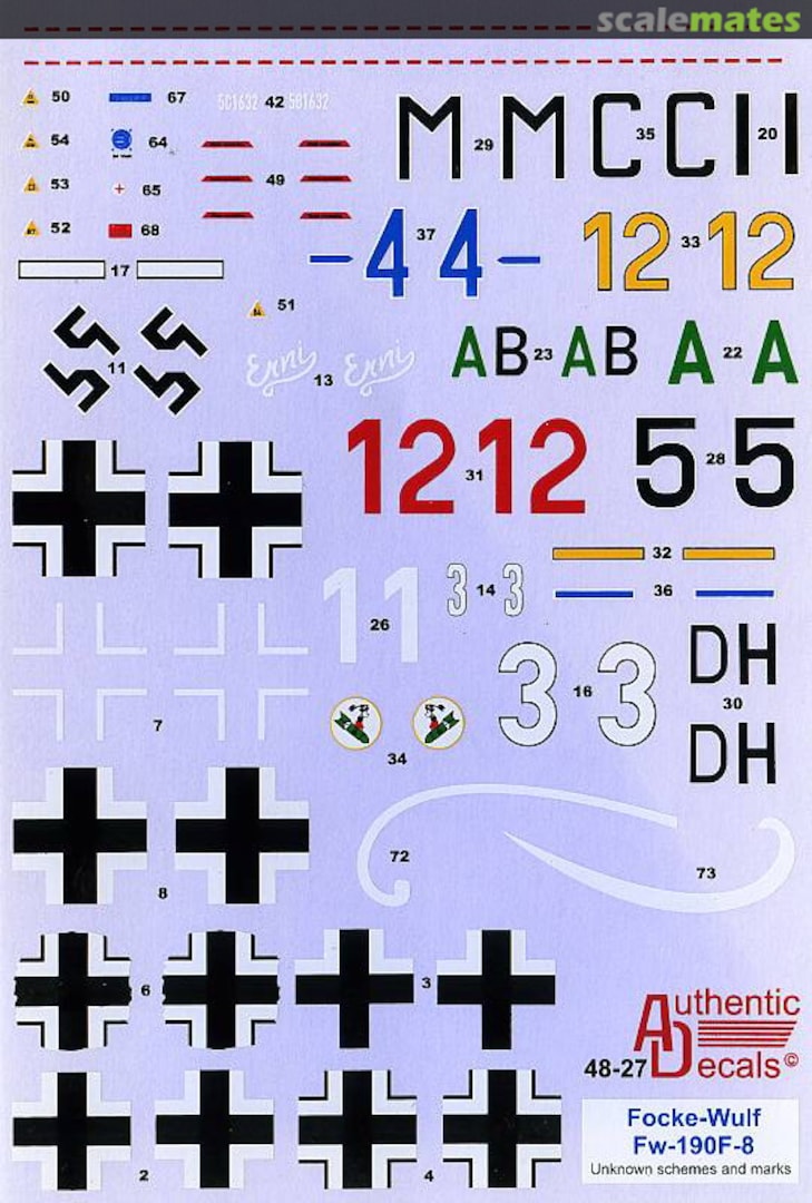 Boxart Focke-Wulf Fw-190F-8 48-27 Authentic Decals