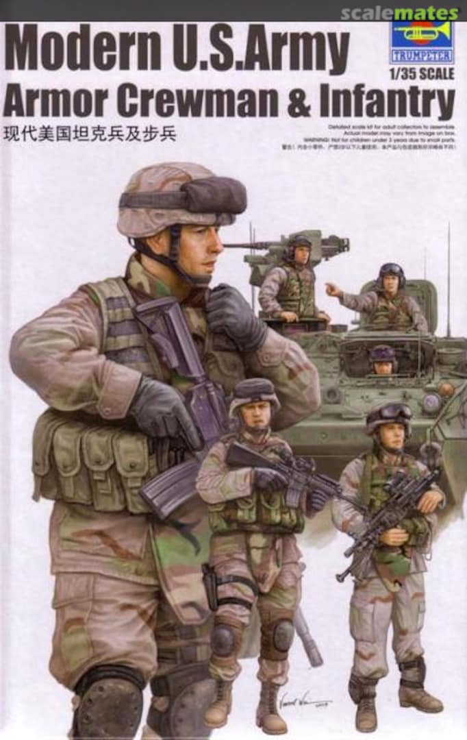 Boxart Modern U.S. Army Armor Crewman & Infantry 00424 Trumpeter