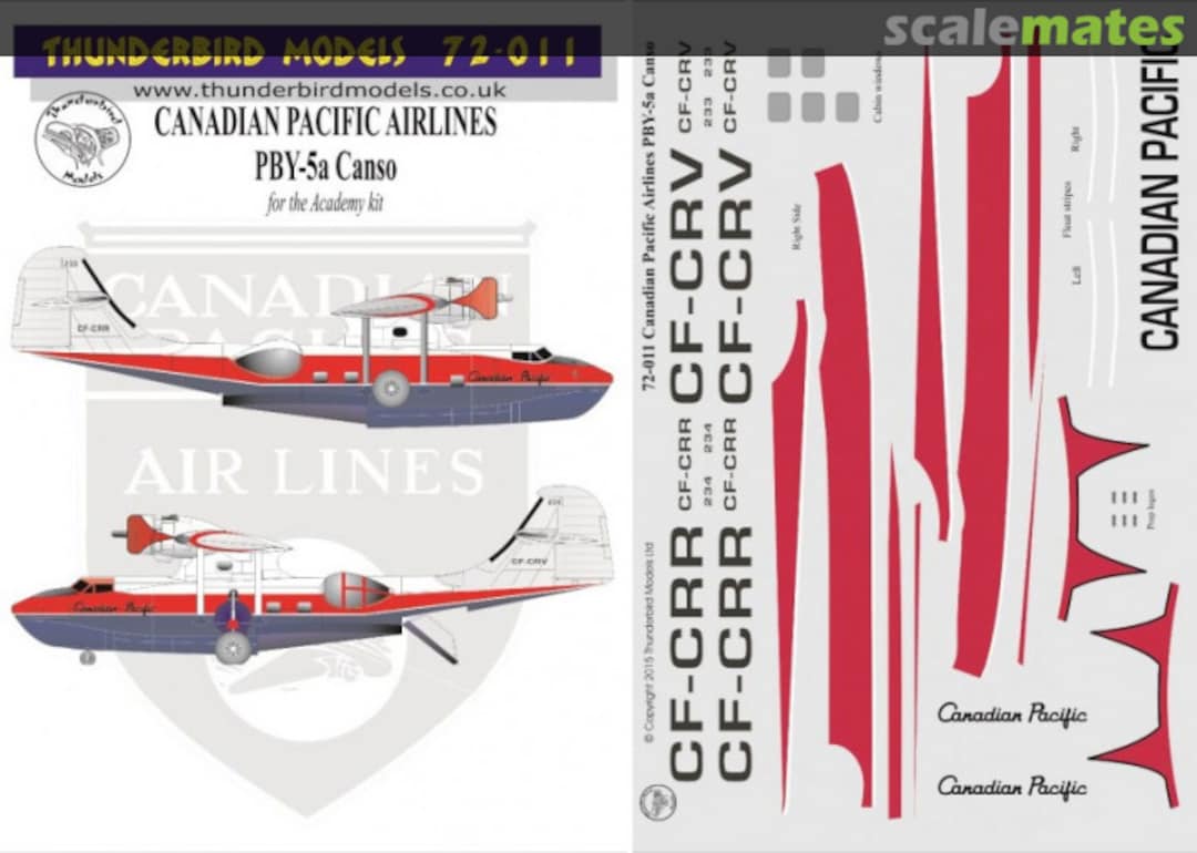 Boxart Canadian Pacific Airlines Consolidated PBY-5a 72-011 Thunderbird Models