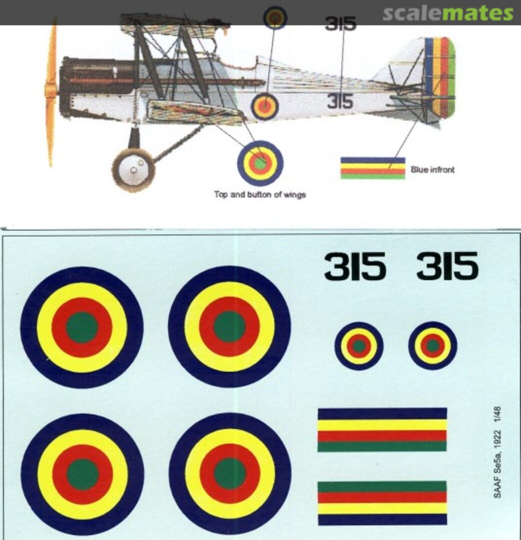 Boxart SAAF Se5a MAV-480195 MAV Decals