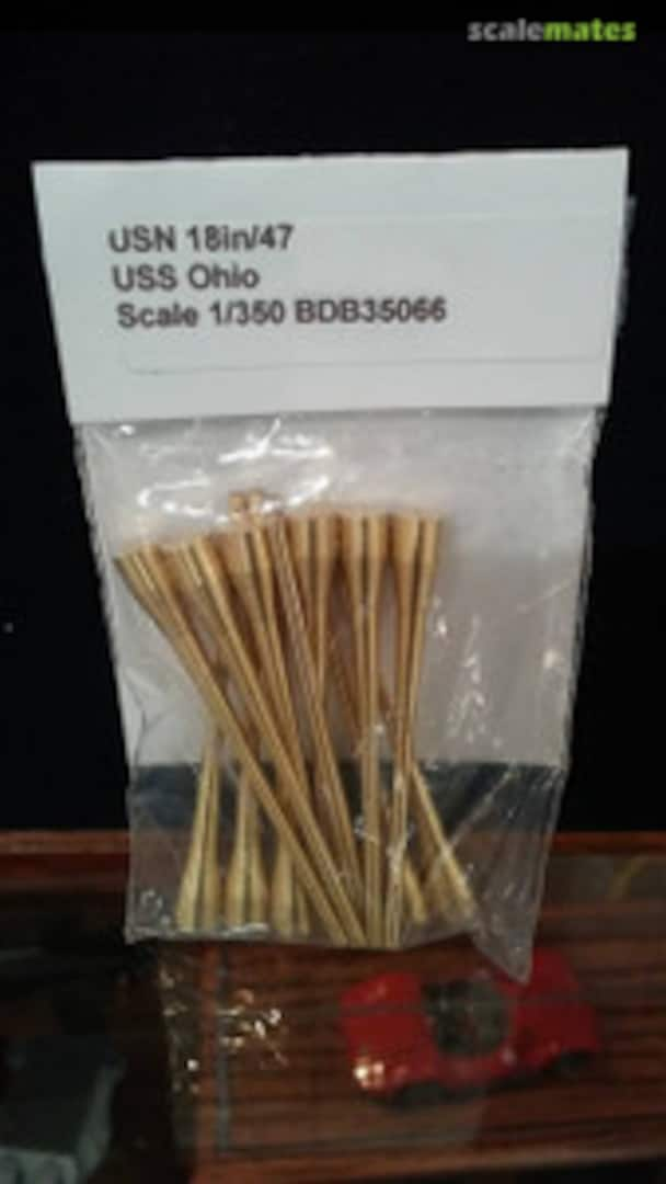 Boxart USS Ohio Brass Gun Barrels Set 18"/47 BDB35066 B&D Barrels