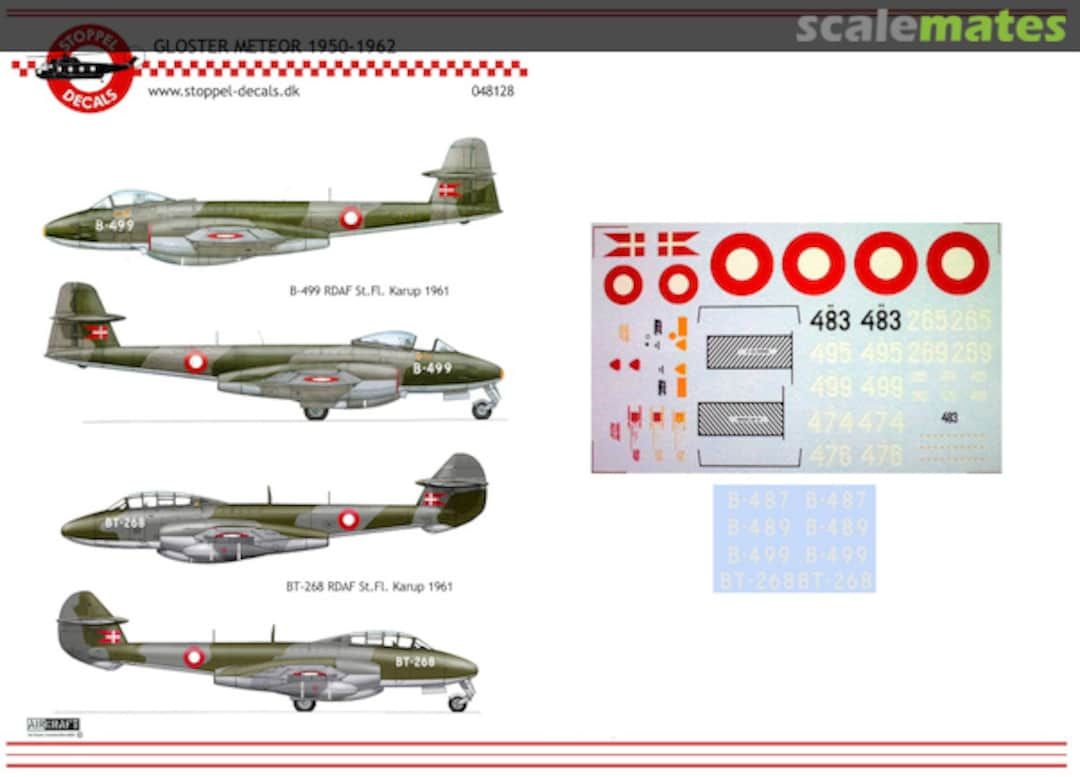 Boxart Gloster Meteor 1950-1962 048128 Stoppel Decals